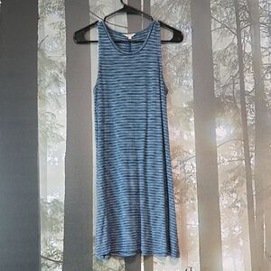 Madewell Blue and White Striped Knit Shift Dress